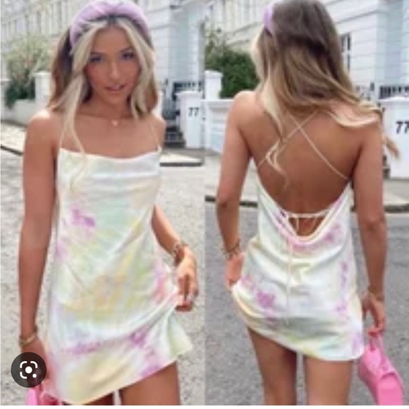 Zara tie dye satin dress size small - Picture 2 of 2